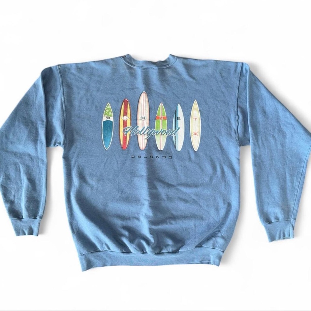 Vintage Y2K 90’s Planet Hollywood Orlando Sweatshirt Surfboard Graphic Print L